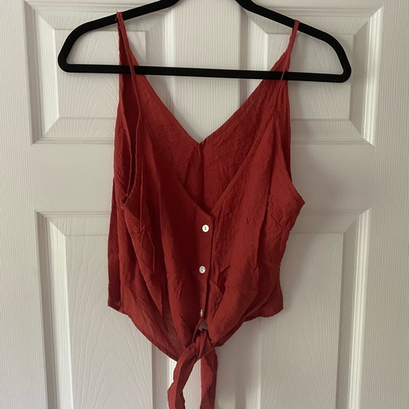 Amazon Tops - Red Tie Tank Top Cropped